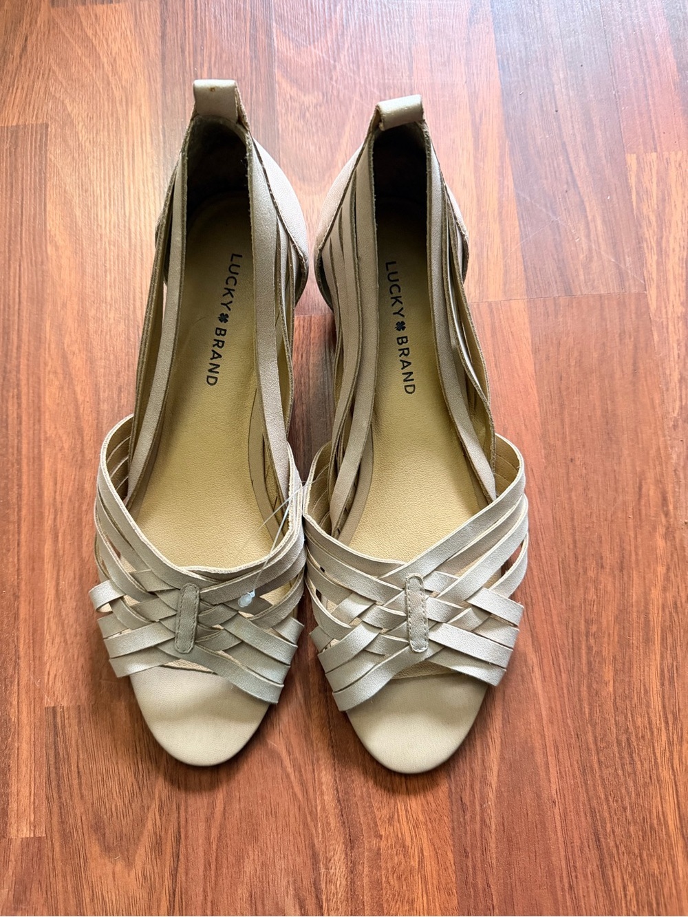 Lucky Brand Women's Neutral Woven Open-Toe Sandals